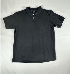 Club Room Polo Shirt Mens Short Sleeve Classic Pique Cotton Black Medium